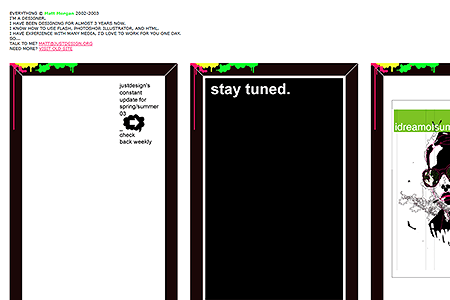 JustDesign website in 2003