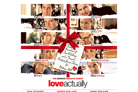 Love Actually flash website in 2003
