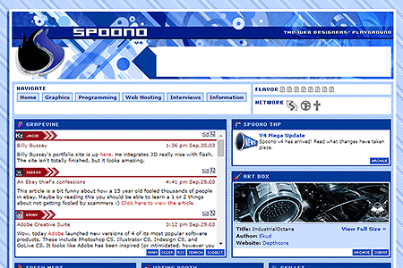 Spoono website in 2003