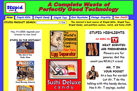Stupid.com website in 2003
