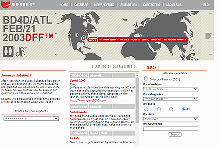 Substitud website in 2003