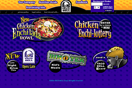 Taco Bell website in 2003