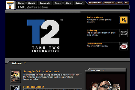 Take 2 Games website in 2003