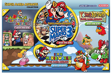 The Super Mario Advance Collection website in 2003