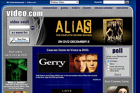 Video.com website in 2003