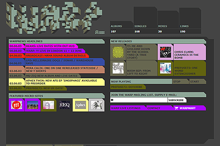 Warp Records website in 2003
