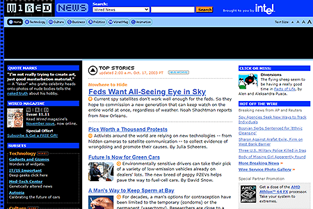 Wired News website in 2003