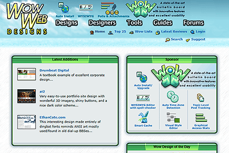 Wow Web Designs website in 2003