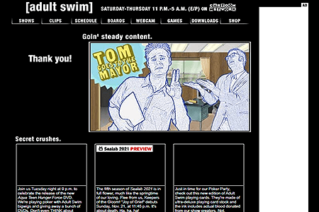 Adult Swim website in 2004