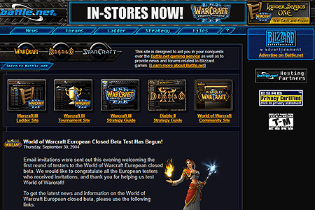 Battle.net website in 2004