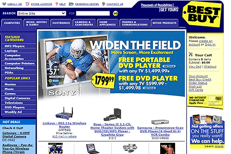 Best Buy website in 2004