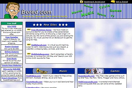 Bored.com website in 2004