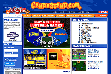 Candystand website in 2004
