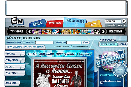 Cartoon Orbit website in 2004