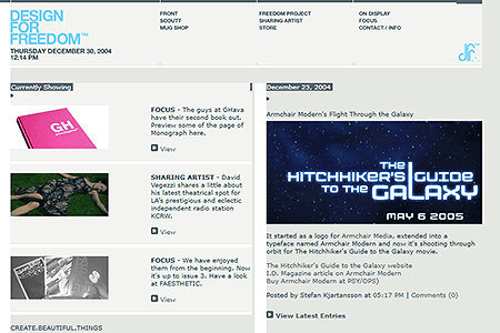 DESIGNFORFREEDOM website in 2004