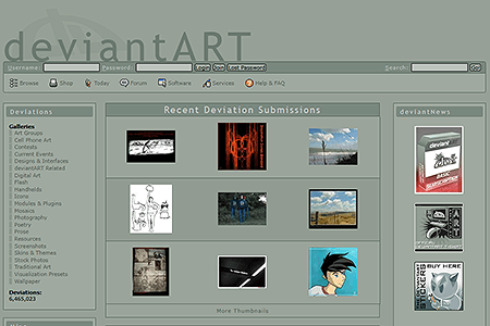 DeviantArt website in 2004