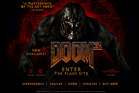 Doom 3 flash website in 2004