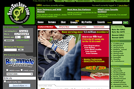 FaceTheJury website in 2004