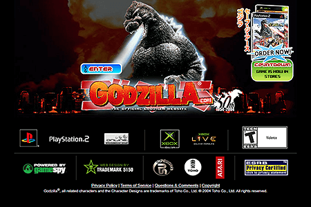 Godzilla website in 2004