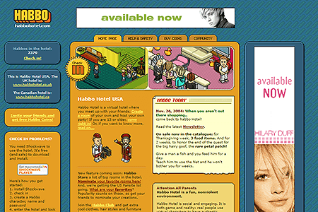 Habbo Hotel website in 2004