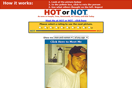 HOT or NOT website in 2004