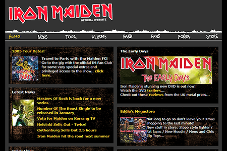 Iron Maiden website in 2004