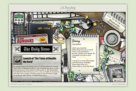 J.K. Rowling flash website in 2004