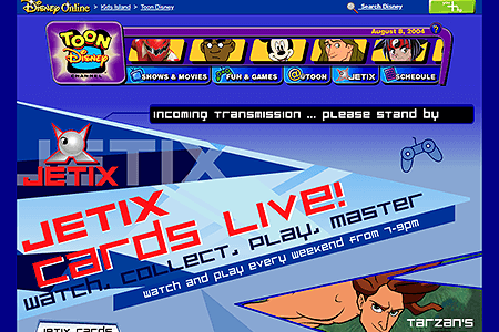 Jetix flash website in 2004