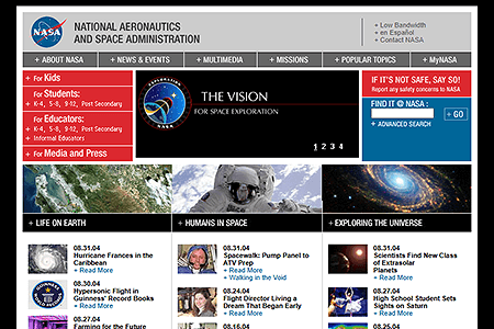 NASA website in 2004