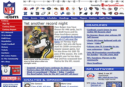 NFL.com website in 2004