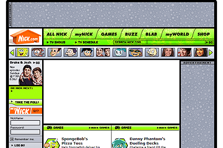 Nickelodeon website in 2004