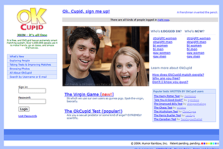 OkCupid website in 2004
