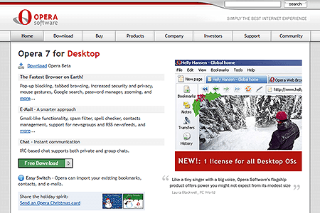 Opera Software website in 2004