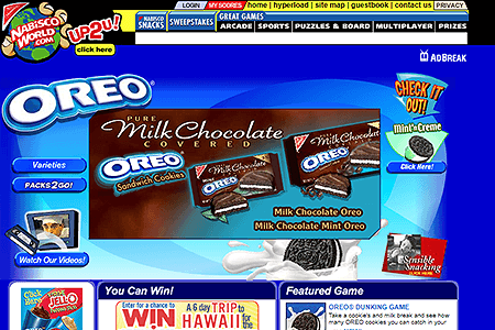 Oreo Cookie website in 2004
