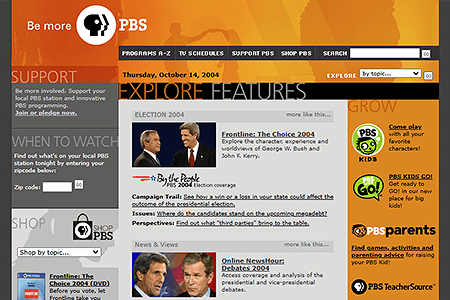 PBS website in 2004
