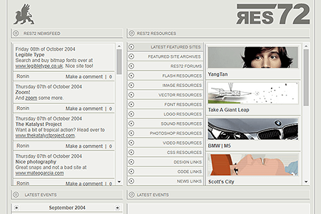 RES72 website in 2004
