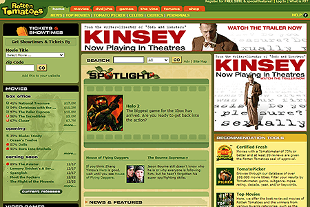 Rotten Tomatoes website in 2004