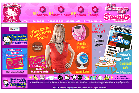 Sanrio website in 2004