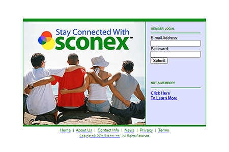 Sconex website in 2004