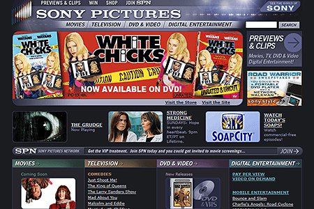Sony Pictures website in 2004