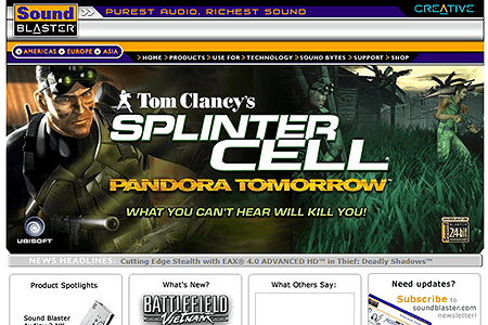 Sound Blaster website in 2004