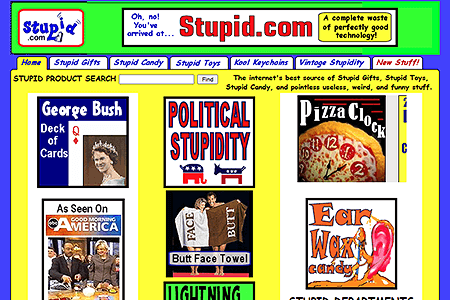 Stupid.com website in 2004