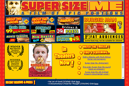 Super Size Me website in 2004