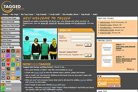 Tagged website in 2004