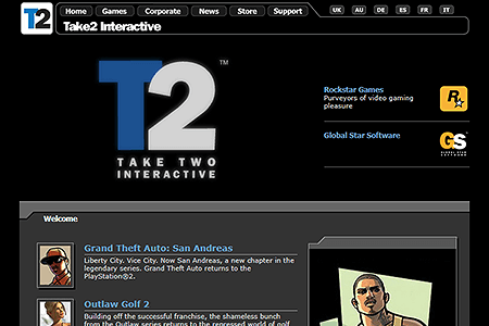 Take 2 Games website in 2004