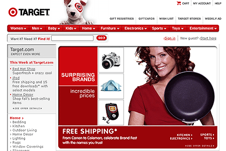 Target website in 2004
