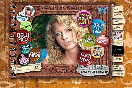 Taylor Swift website in 2007