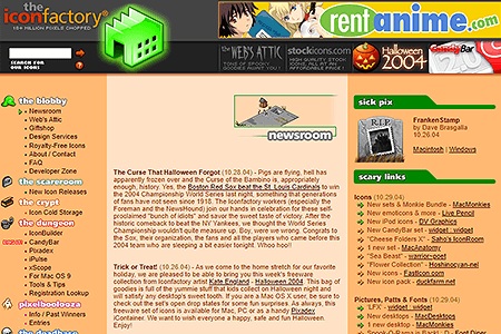 The Iconfactory website in 2004