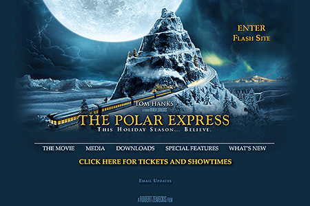 The Polar Express flash website in 2004