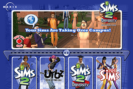 The Sims 2 flash website in 2004